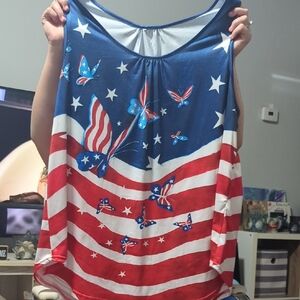 Patriotic Butterfly Print Women's Top